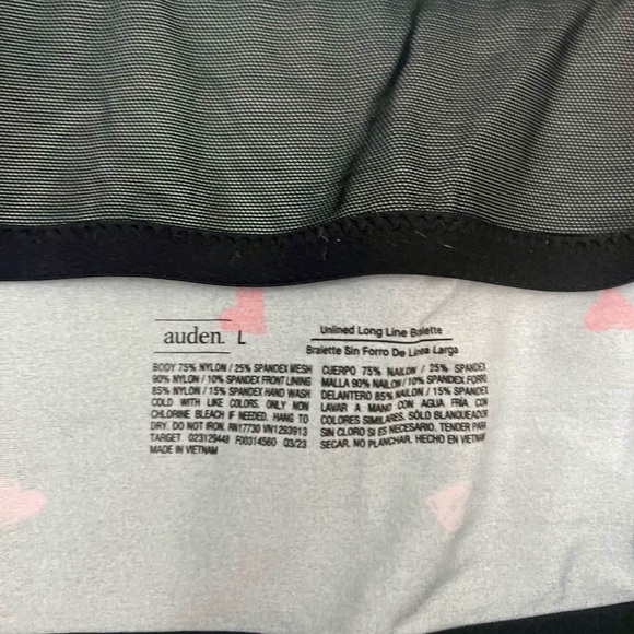 NWOT Auden Black and Red Bralette (L) - Picture 4 of 4